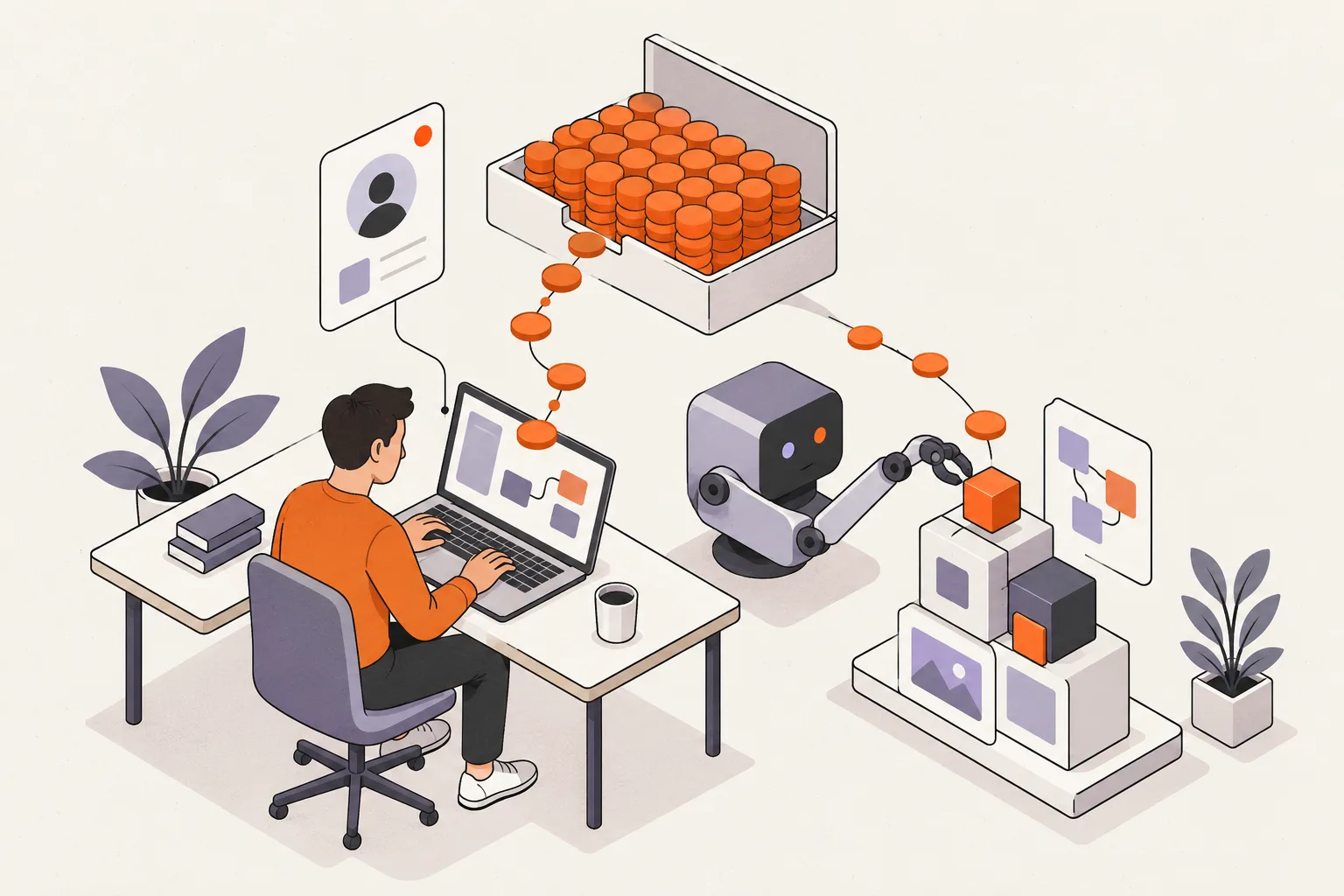 Illustration of a new Omega Plus developer account with welcome token credits